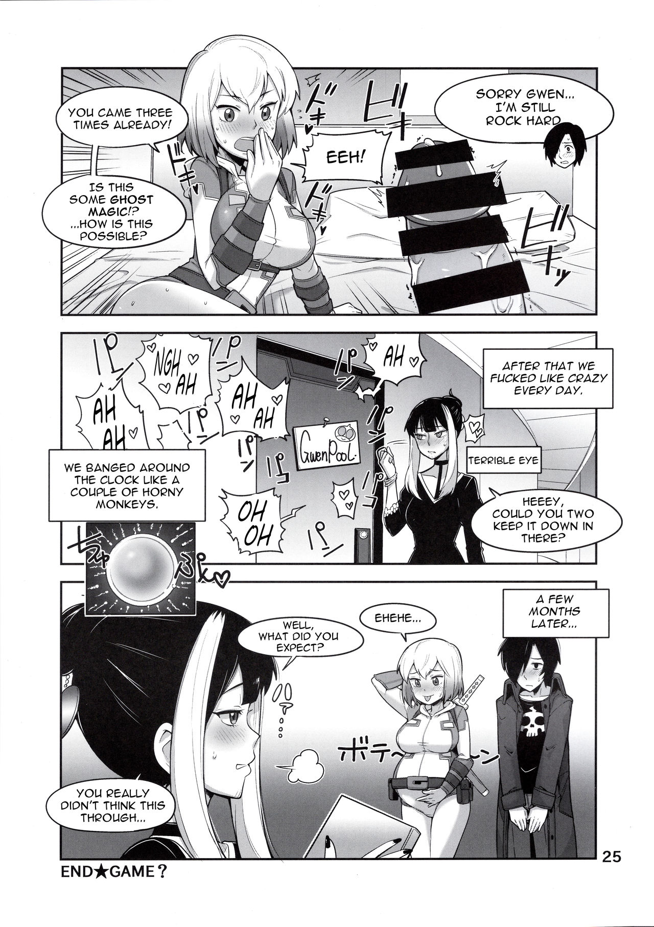(C97) [Kotau (Bowieknife)] Gwenpool (Watashi tachi Icya-Love Shimashita) | Gwenpool (Getting All Lovey-Dovey) (Gwenpool) [English] page 25 featuring gwenpool - sole female impregnation hentai manga - read online free