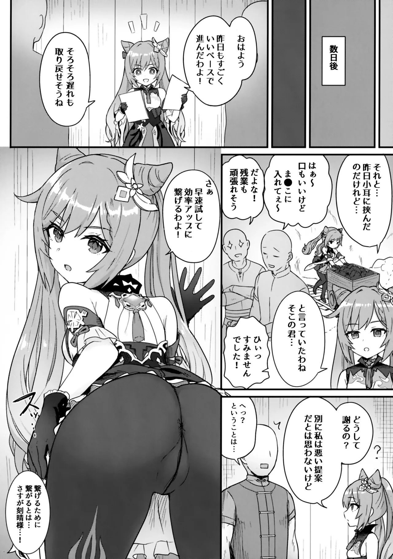 Page 9 of [Wasabi Mochi (Momosawa)] Keqing-chan ga Buka o Shigokimakuru Hon. (Genshin Impact) [Decensored]