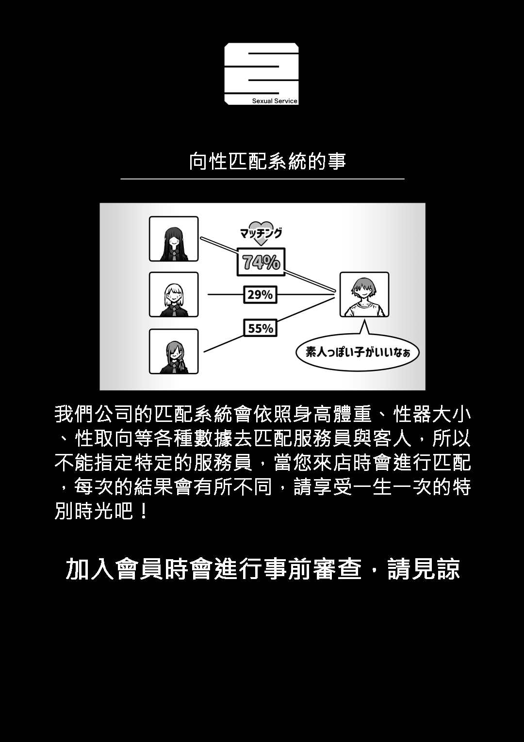 Kanzen Doui-gata Seifuuzoku Sexual Service Kabushikigaisha page 22 original parody - big breasts eye-covering bang hentai manga - read online free