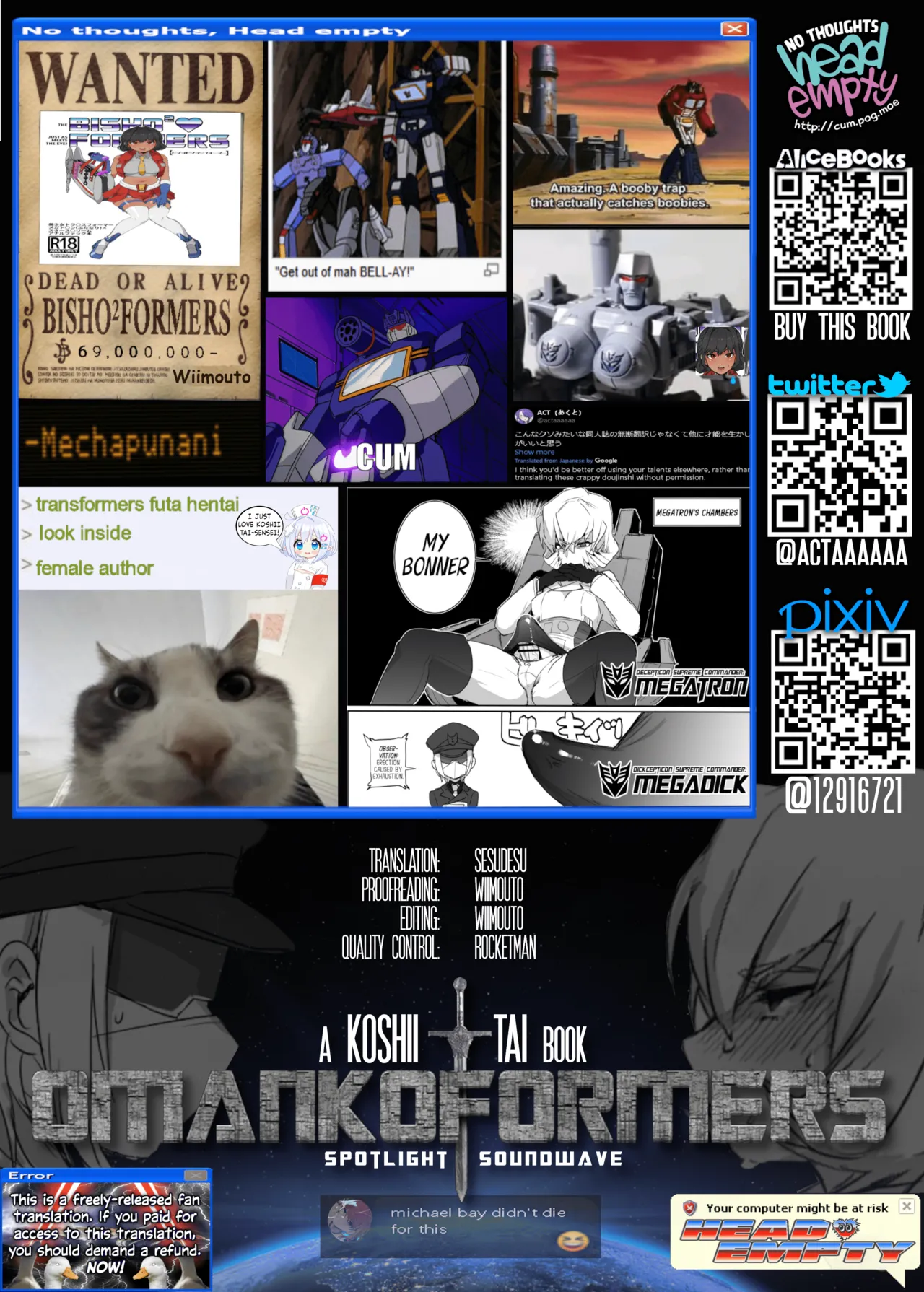 Page 18 of [Koshi no Itami (Koshii Tai)] Omankoformers: Spotlight Soundwave (Transformers) [English] [head empty + Wiimouto] [Digital]