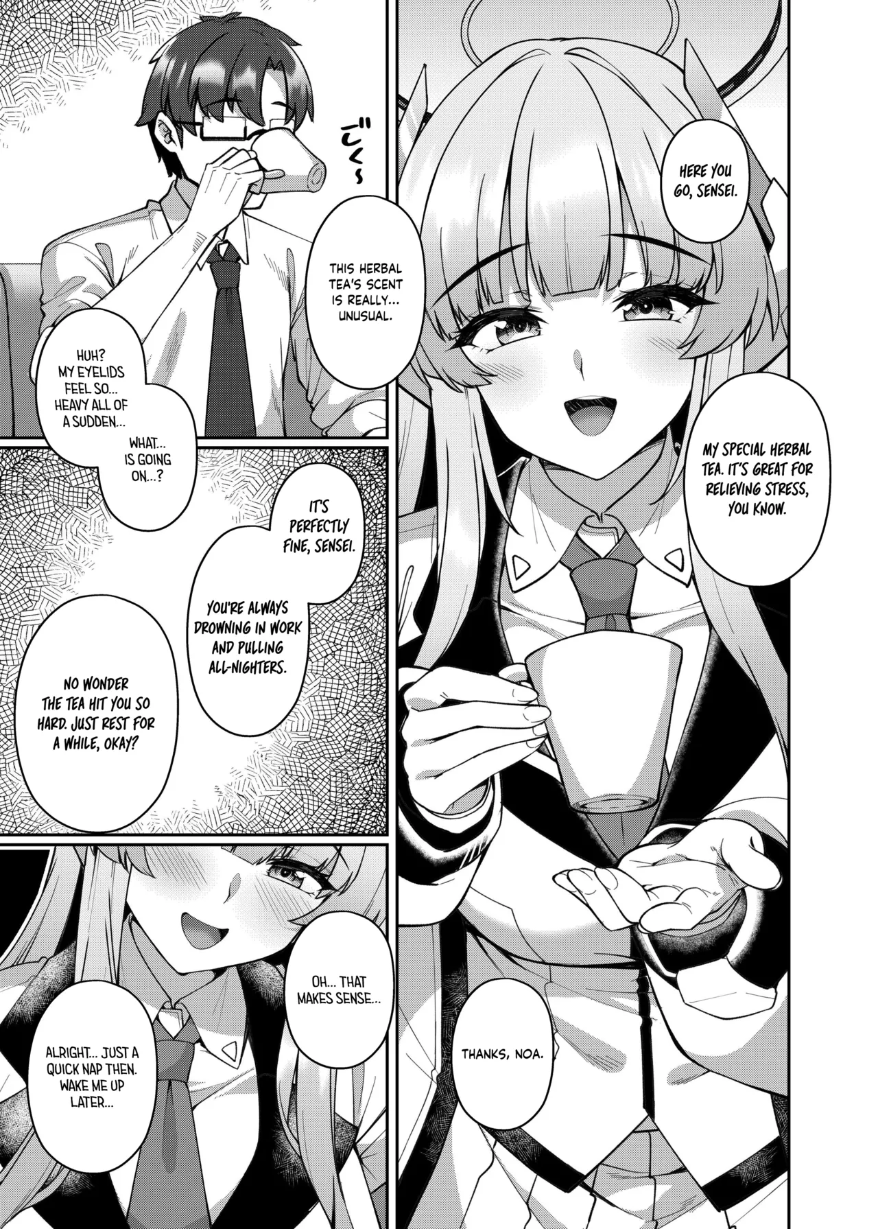 Page 5 of [Kuma no Ana (Shirokuma A)] Kobamenai Yuuwaku Ecchi na Noa ni Gyaku NTR Sareru Hanashi | Irresistible Seduction - How A Naughty Noa Reverse-NTR’d Me (Blue Archive) [English] [Tea Party Scans] [Digital]