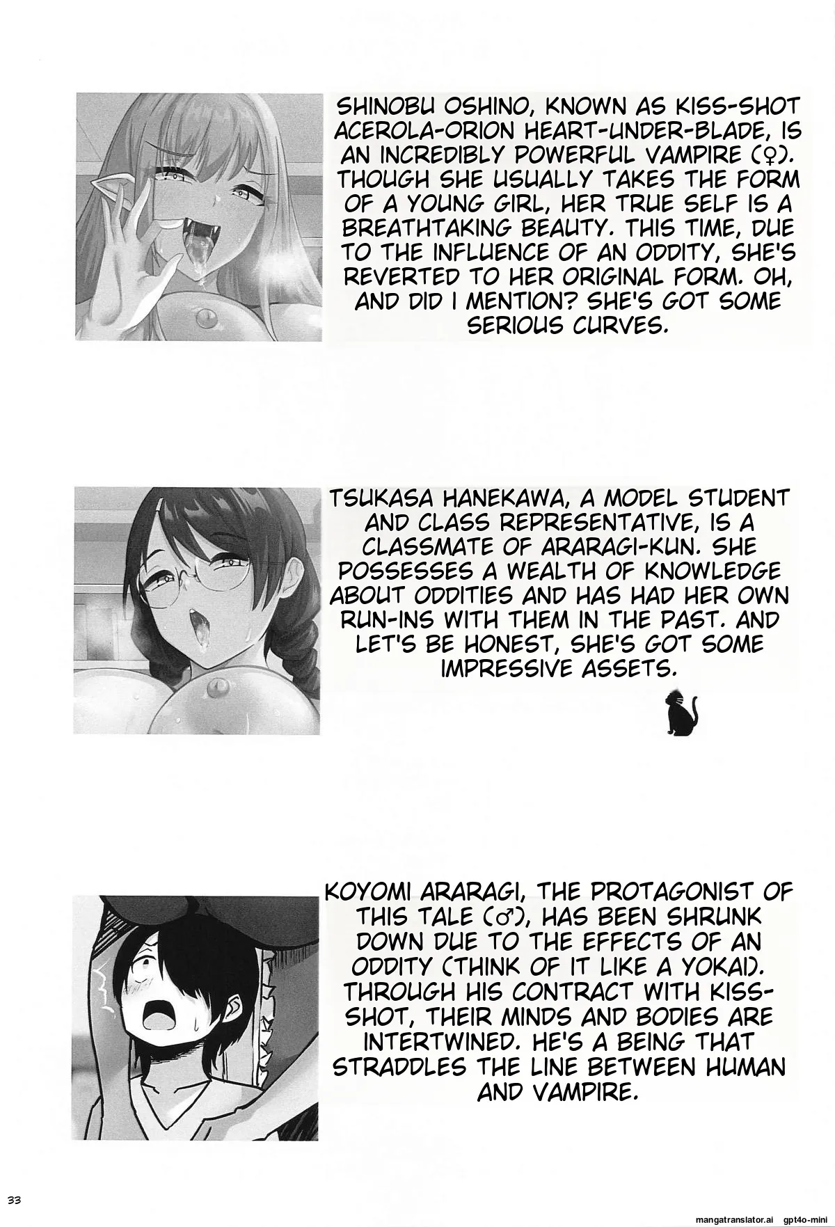 Page 34 of (C104) [Hormone Shokudou (Arima Sekai)] Iyashimonogatari ~Kinpatsu Glamour na Kyuuketsuki to Dekachichi Class Iinchou ni Yoru Sex Chiryou~ (Bakemonogatari) [English]