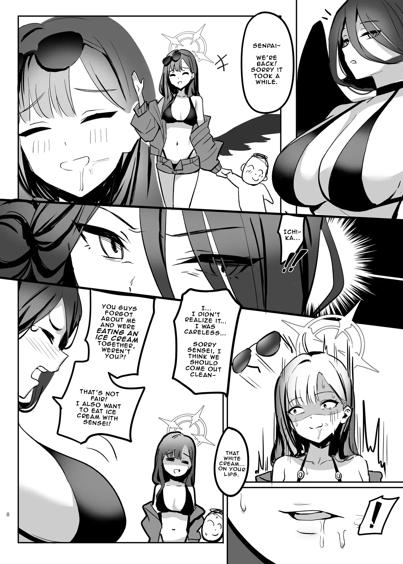 Page 8 of [Tatsunosaki (Akimori)] Sensei, Acchi de Ippatsu Iissu ka? | Sensei, Let's have a quickie over there (Blue Archive) [English] [Digital]