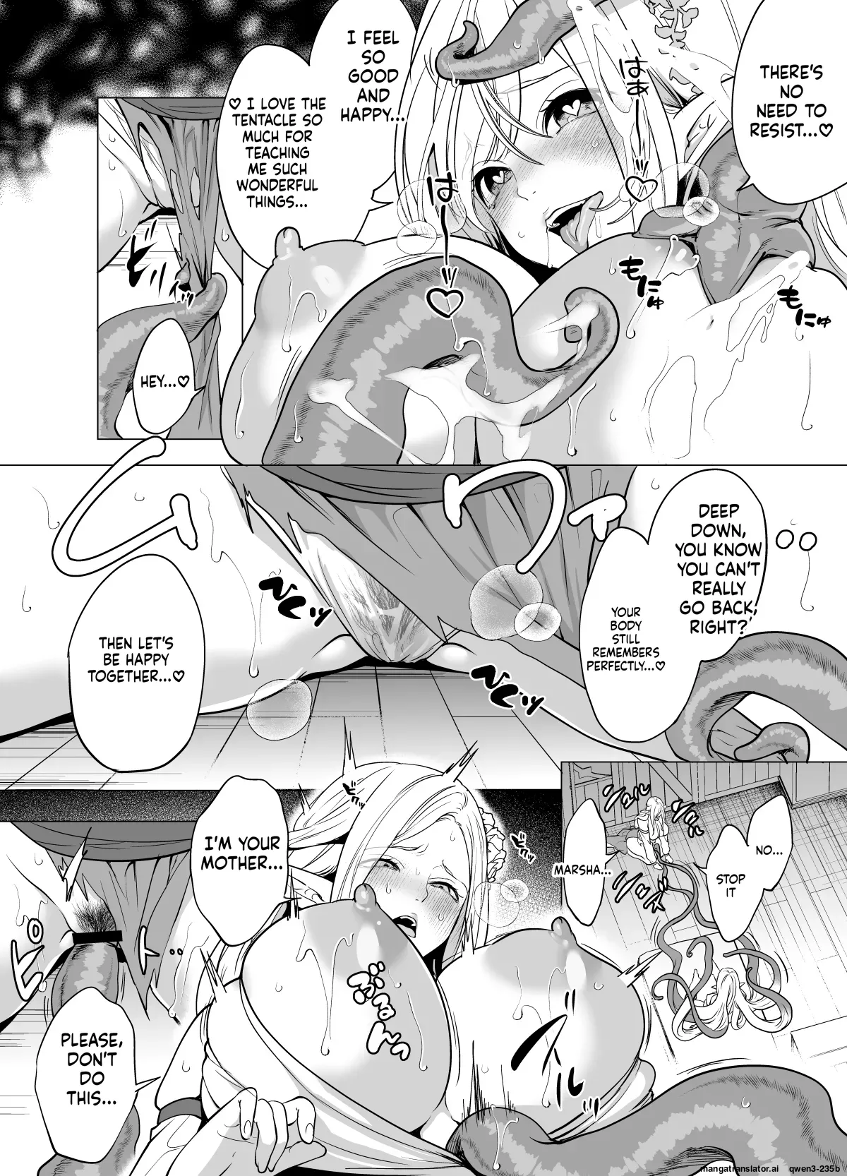 Shokushu to Kankaku Kyouyuu shite Hara nda Elf Oyako no Junan page 41 full