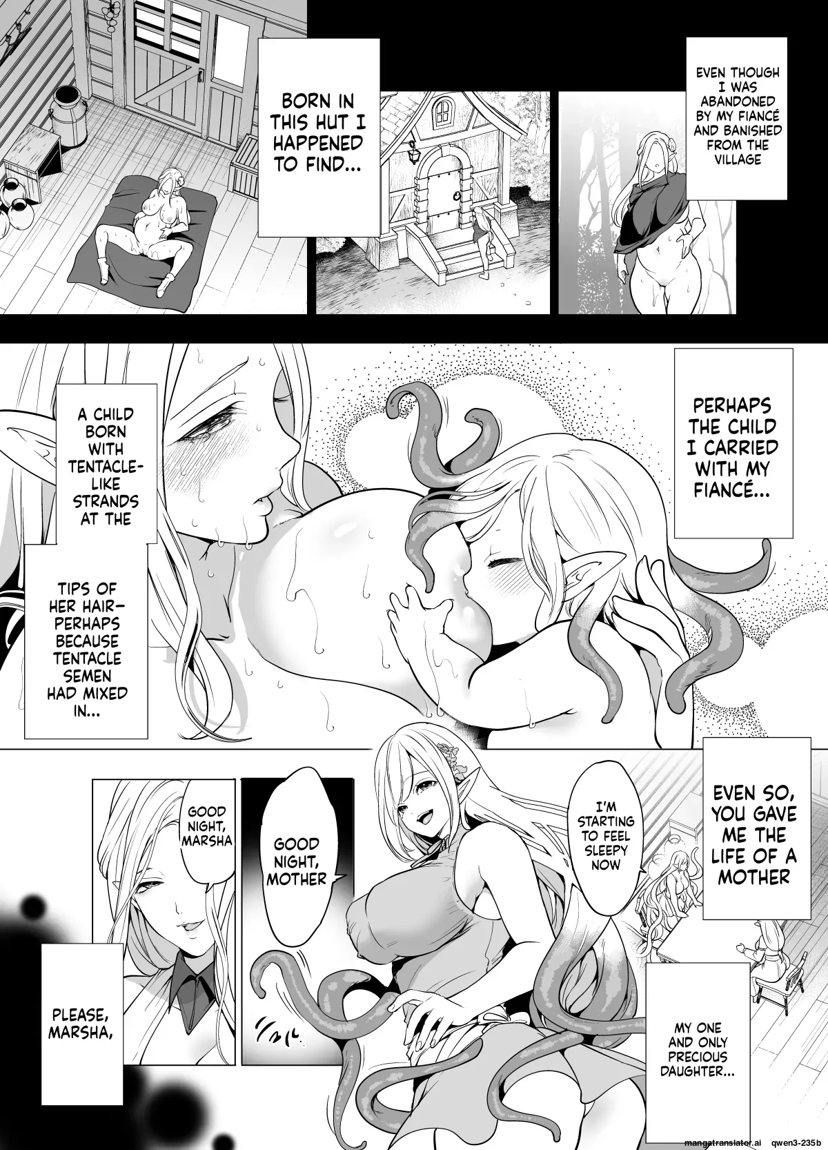 Shokushu to Kankaku Kyouyuu shite Hara nda Elf Oyako no Junan page 6 full