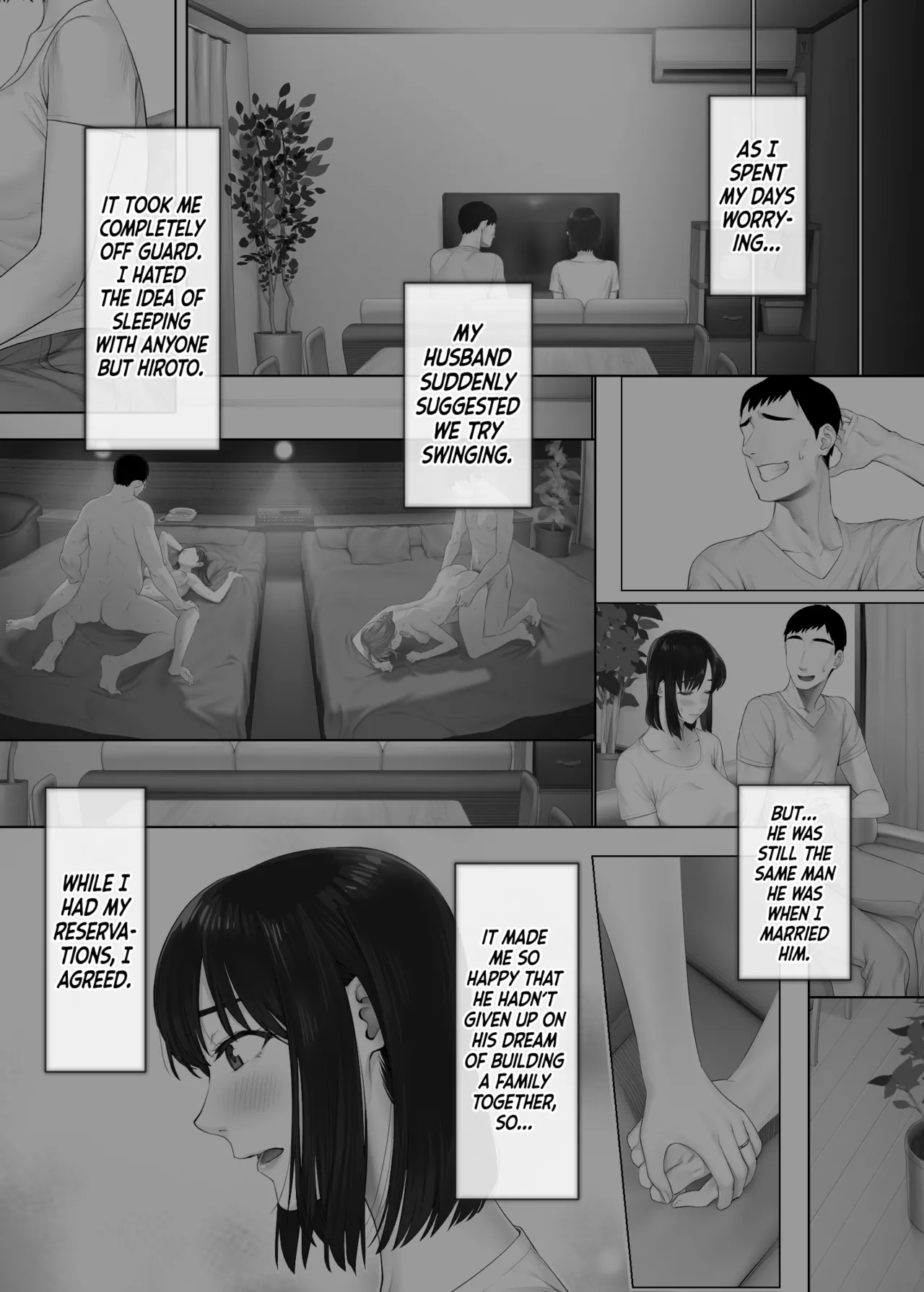 LeveChi na Swapping 2 ~Hatsu Zecchou de Iki Kuruu Tsuma Hen~ | Swinging With the Pros 2: A Housewife's First Orgasm page 7 full
