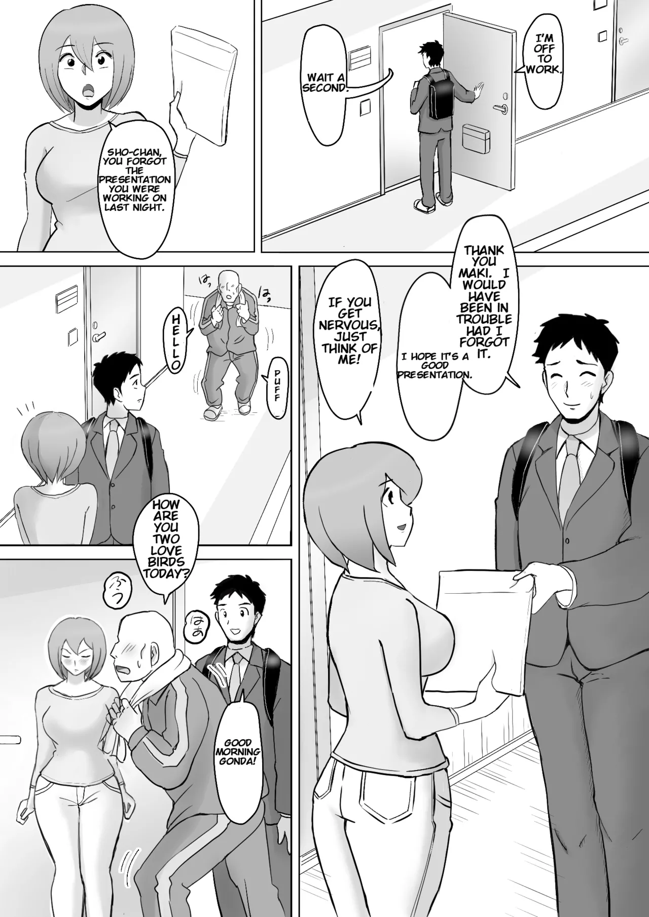 Maki wa Yasashii Otto no Tame ni Mayu wa Dekachin Otto no Tame ni Toukousha Gonda Goukichi Part 2 | Maki married to a gentle husband is corrupted by her neighbor Gonda Gokichi page 3 full