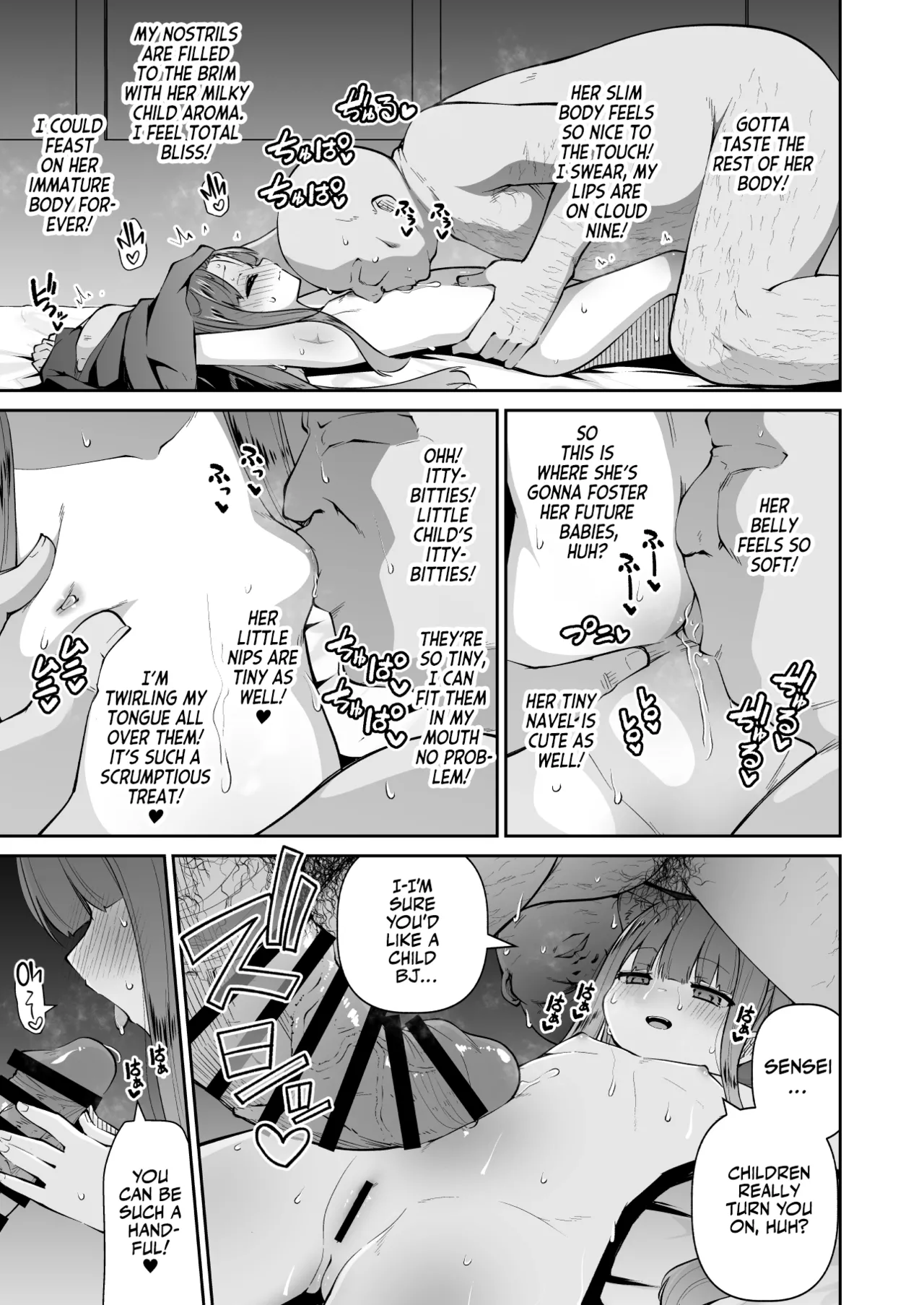 Lolicon Sensei ga Hoka no Seito ni Te o Dasanai You ni Nandemo Iu Koto o Kiite kureru Youjo Shun no Hon | Little Shunny Will Sacrifice Herself So That Her Pedo Sensei Won't Molest Kids! page 9 full