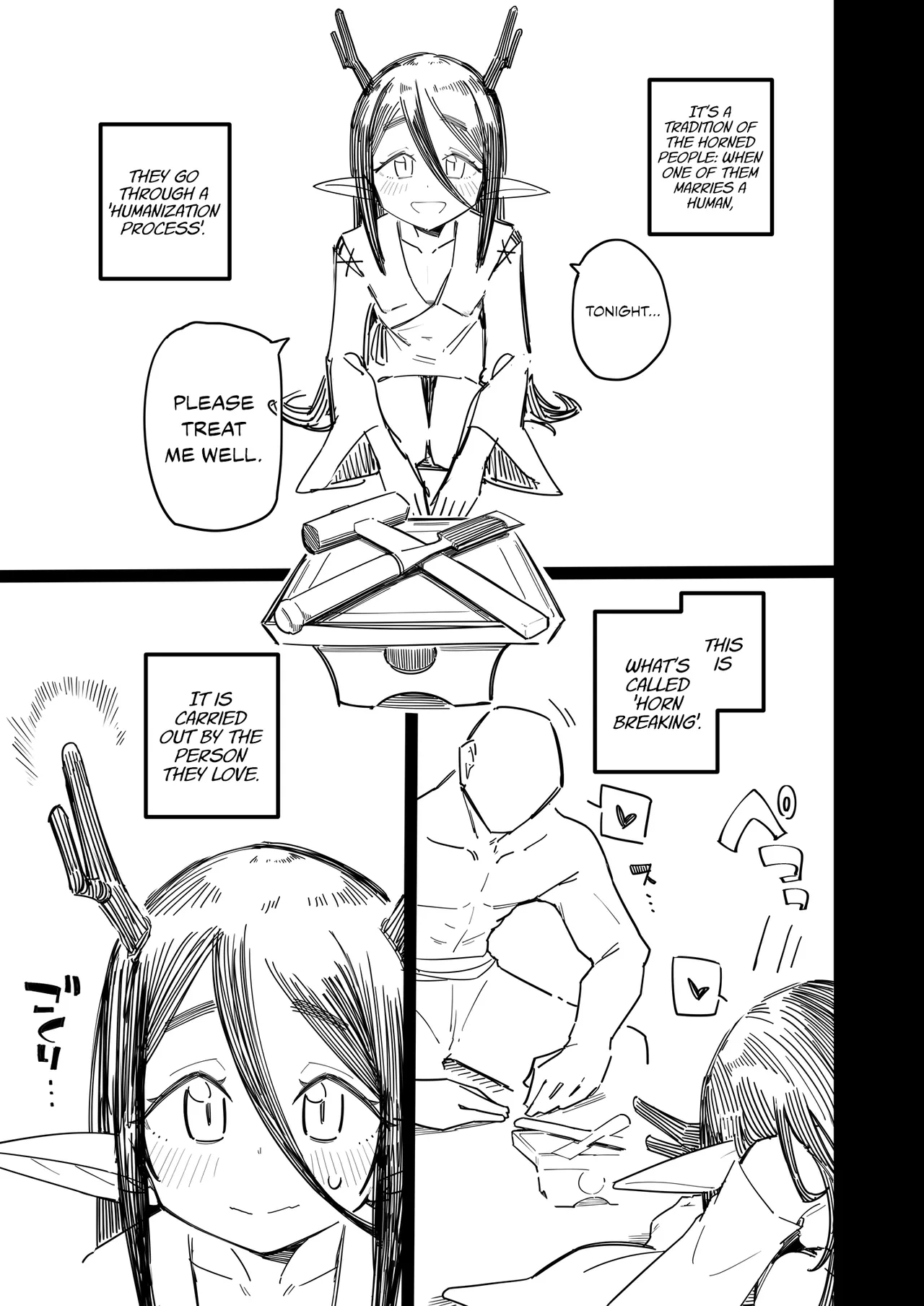 Kakujinshu ga Ningen to Konin suru Sai, Omoibito ni Tsuno o Otte Morau Koto de Ningen Ochi suru Fuushuu ga Aru | When Marrying Humans, It Is Customary to Have Your Horns Broken by Them to Attain Humanity page 2 full