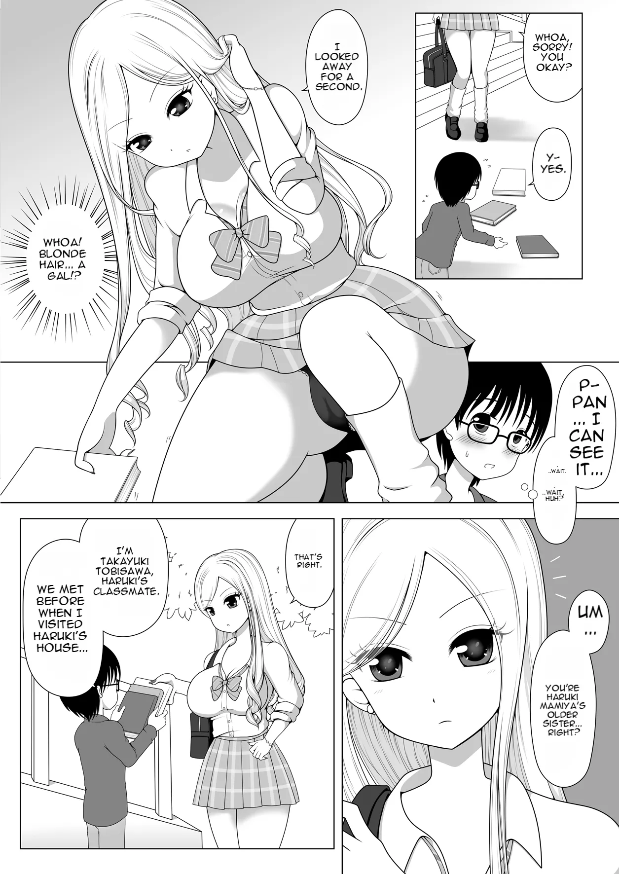 Page 4 of [Achernar Alchemy (Shibungi Magu)] Tomodachi no Onee-chan ga Kyonyuu no Shiro Gal de Tottemo Sukebe datta Ken. | My friend's Sister is a Busty Blond Gal, and she's Super Damn Mean. [English] [MTL tenjin.art] [Digital]